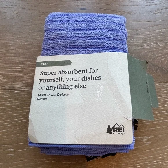 NWT REI Purple Multi Towel Deluxe - Camp Absorbent Kitchen Towel - Picture 1 of 5